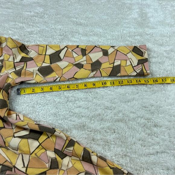 kumikyoku geometric patterned drop waist dress in yellow, orange, pink - size 3 - Picture 7 of 10